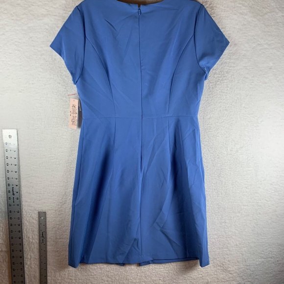Nanette Lepore Womens Puffed Blue Fitted Dress Size 12 New with Defects 8281 - Picture 11 of 13